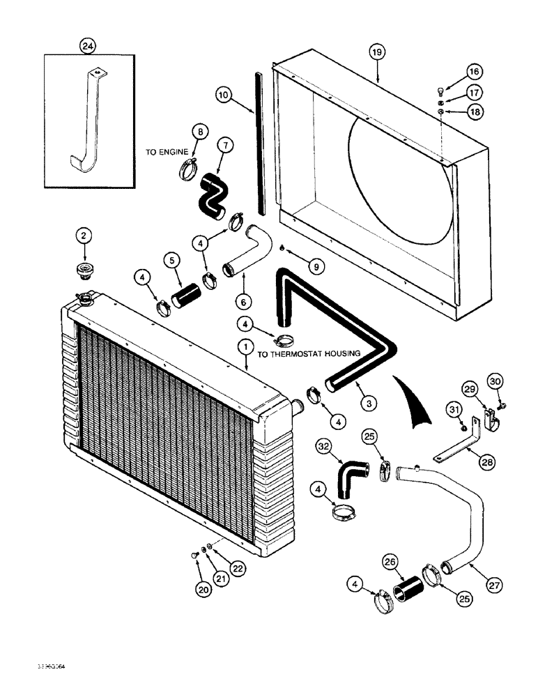 Схема запчастей Case IH 2022 - (2-02) - RADIATOR AND FAN SHROUD, 2022 COTTON PICKER (01) - ENGINE