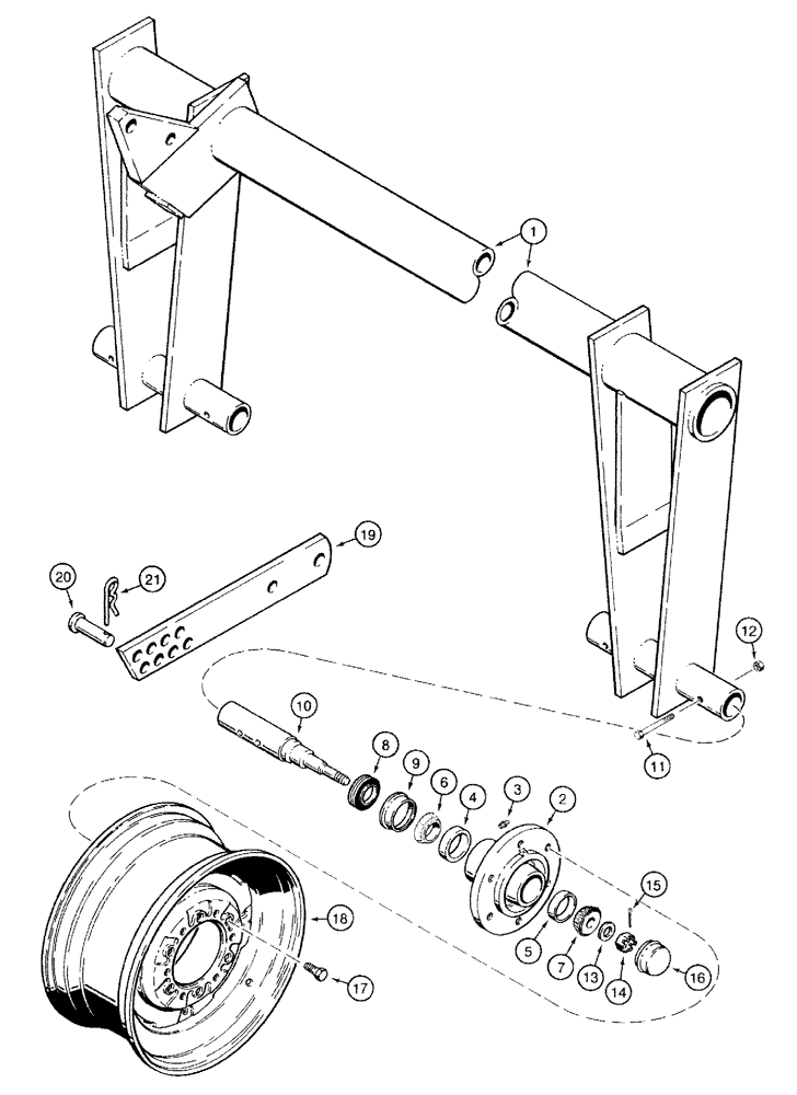 Схема запчастей Case IH 760 - (9-03) - TRANSPORT LIFT AXLE (09) - CHASSIS/ATTACHMENTS