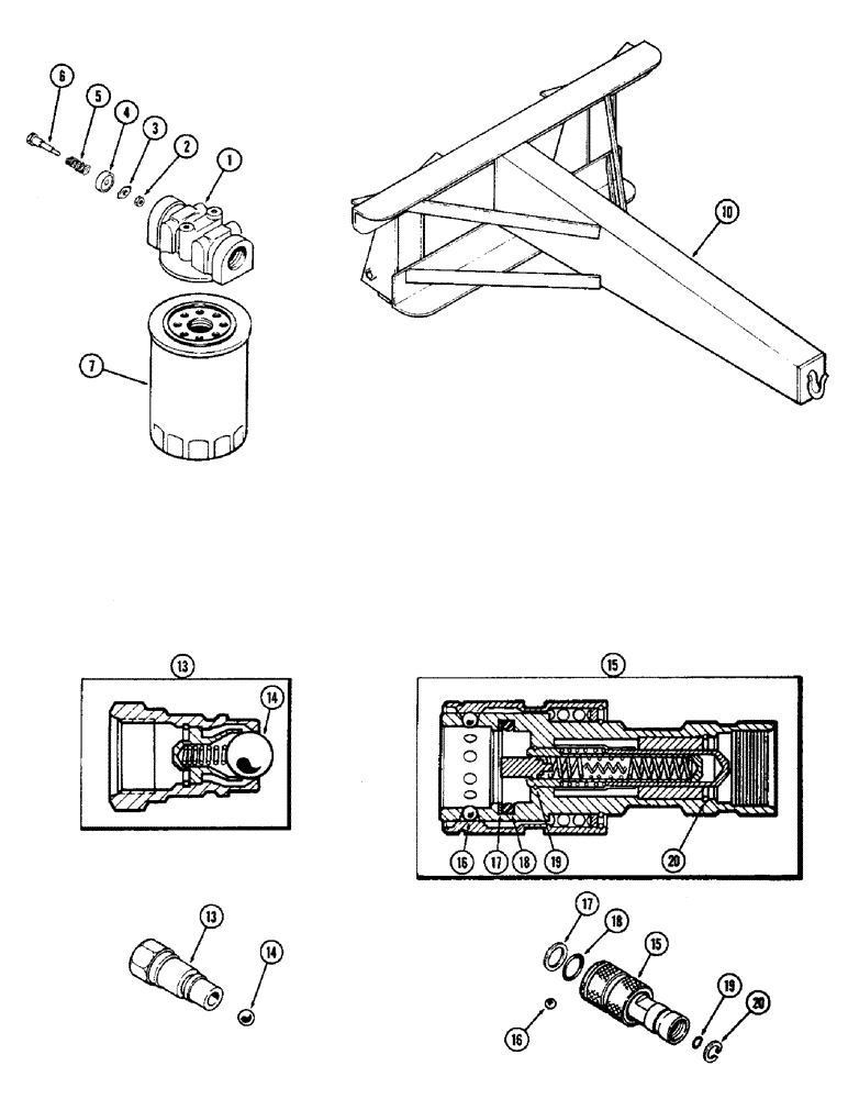 Схема запчастей Case IH 60 - (50) - HYDRAULIC FILTER, BOOM SPECIAL, HYDRAULIC COUPLER (35) - HYDRAULIC SYSTEMS