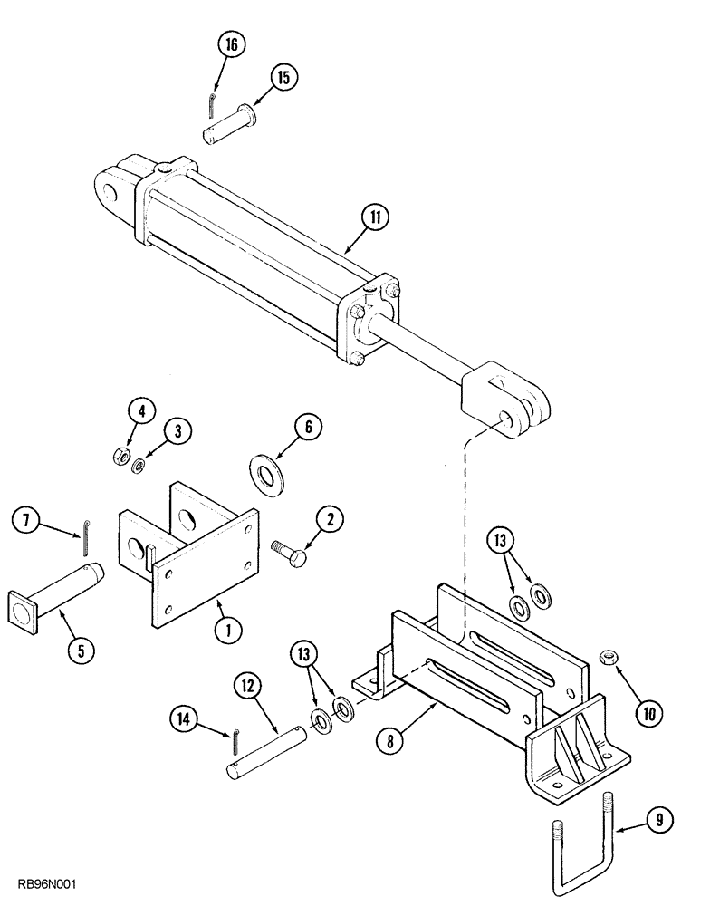 Схема запчастей Case IH 5850 - (09-40) - FRONT AND REAR WING LIFT HINGES AND CYLINDER MOUNTING, VERTICAL FOLD, 29 FOOT THROUGH 35 FOOT WIDE (09) - CHASSIS