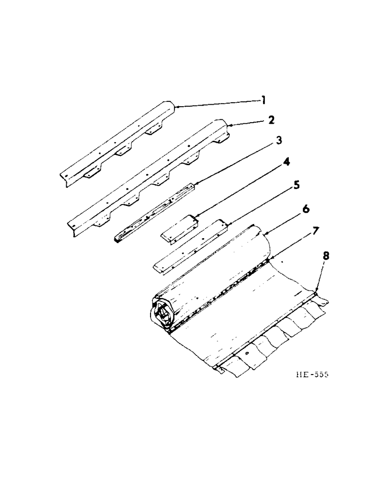 Схема запчастей Case IH 201 - (E-033) - PLATFORM, SELF CLEANING NARROW APRON, REGULAR FOR 10-1/2 FT (58) - ATTACHMENTS/HEADERS