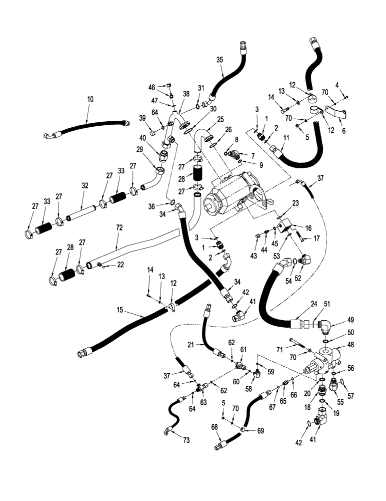 Схема запчастей Case IH STX450 - (08-24) - HIGH OUTPUT HYDRAULICS - PUMP LUBRICATION CIRCUIT, BSN JEE0106701 (08) - HYDRAULICS