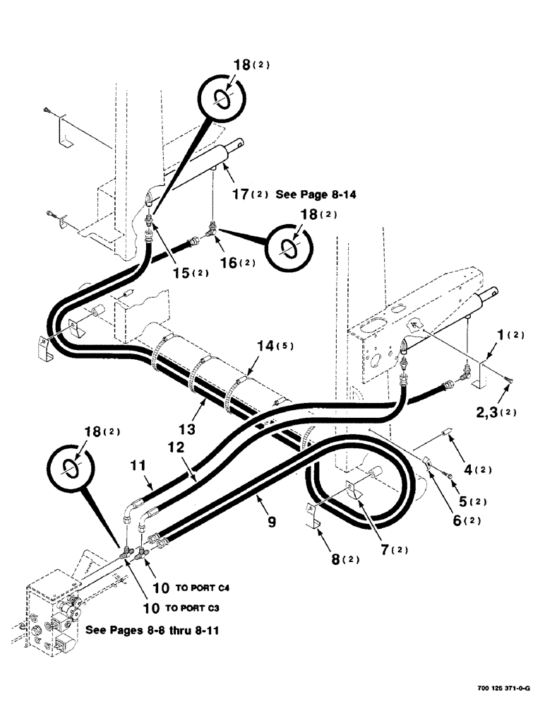 Схема запчастей Case IH 8465T - (8-12) - KICKER HYDRAULIC ASSEMBLY (07) - HYDRAULICS