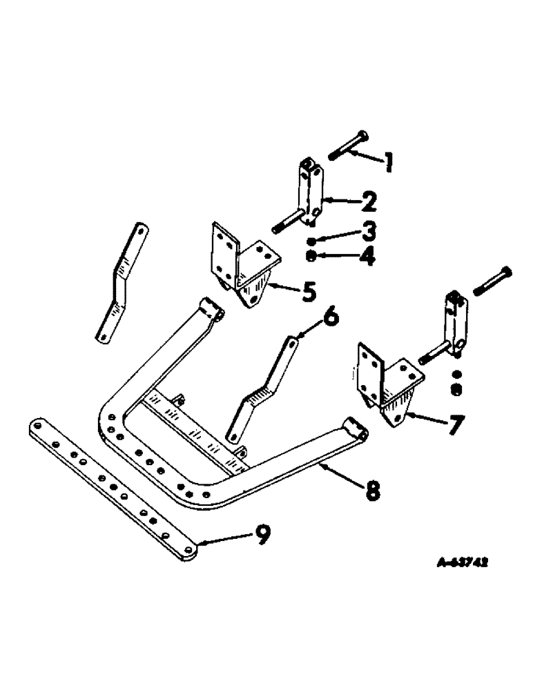 Схема запчастей Case IH 340 - (242) - DRAWBARS AND HITCHES, FIXED DRAWBAR, INTERNATIONAL 340 SERIES GROVE TRACTOR Drawbar & Hitches