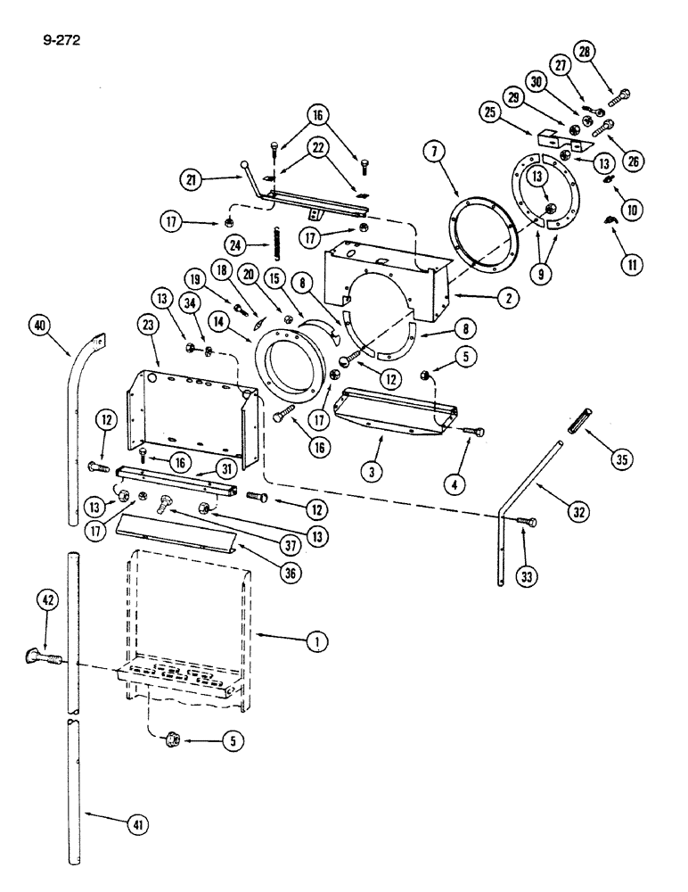 Схема запчастей Case IH 1620 - (9-272) - PIVOTING LADDER (12) - CHASSIS