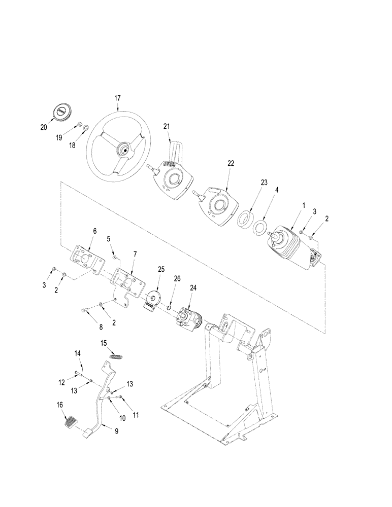 Схема запчастей Case IH STX330 - (05-01) - STEERING WHEEL AND COLUMN (05) - STEERING