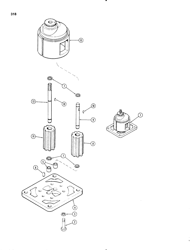 Схема запчастей Case IH 1270 - (318) - A64092 HYDRAULIC CHARGING PUMP (08) - HYDRAULICS