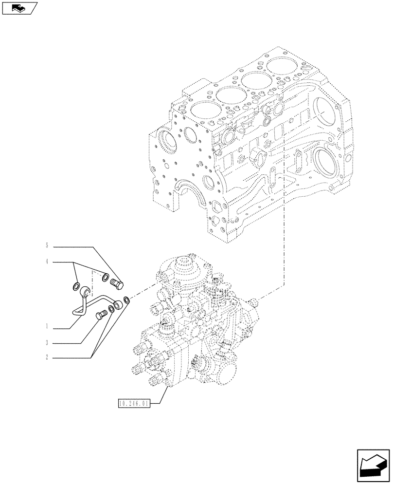 Схема запчастей Case IH F4CE9484L J603 - (10.218.04) - INJECTION EQUIPMENT - PIPING (2854341) (10) - ENGINE