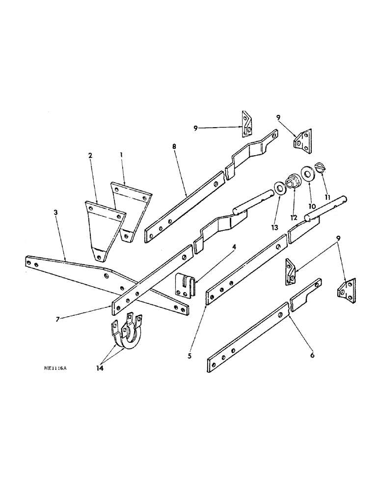 Схема запчастей Case IH 620 - (A-43) - PRESS WHEEL GANG REAR SUSPENSION, 14 X 6, 16 X 6 AND 14 X 7 