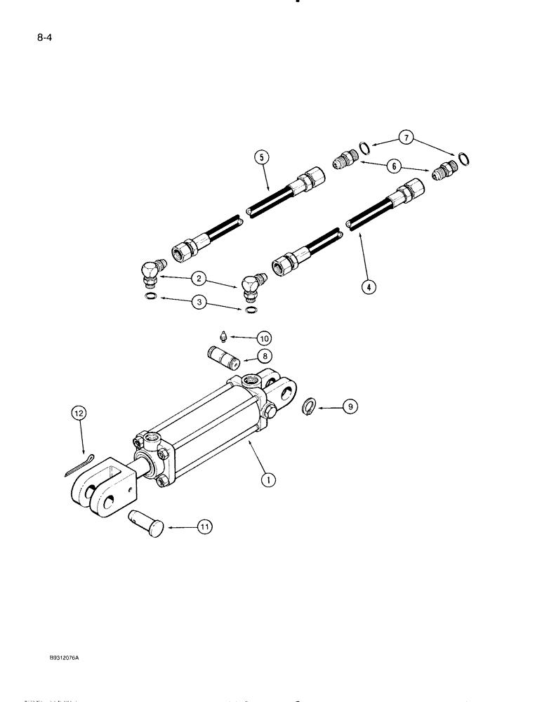 Схема запчастей Case IH 1840 - (8-04) - ASSIST WHEEL HYDRAULICS 