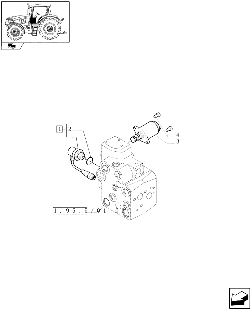 Схема запчастей Case IH MAXXUM 110 - (1.75.0/12) - FAST STEERING - SOLENOID VALVE AND SENSOR (VAR.330631) (06) - ELECTRICAL SYSTEMS