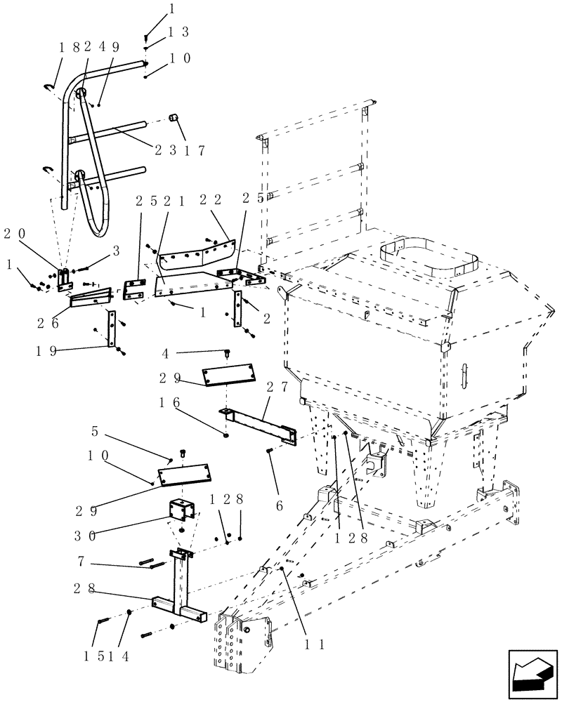 Схема запчастей Case IH 2230 - (88.100.05) - THIRD TANK OPTION - STAIRWAY PLATFORM (88) - ACCESSORIES