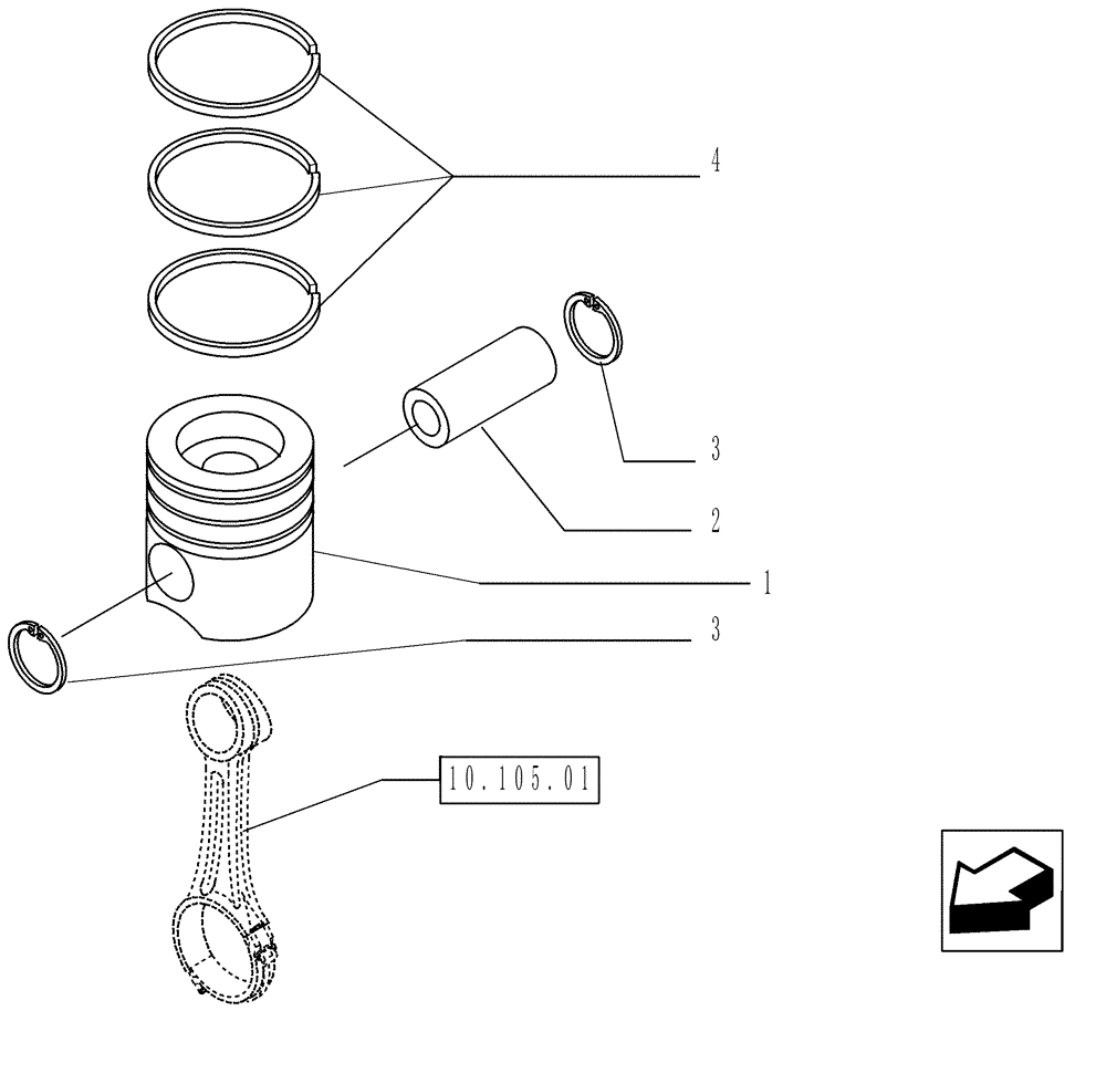 Схема запчастей Case IH P140 - (10.105.02) - PISTON - ENGINE (10) - ENGINE