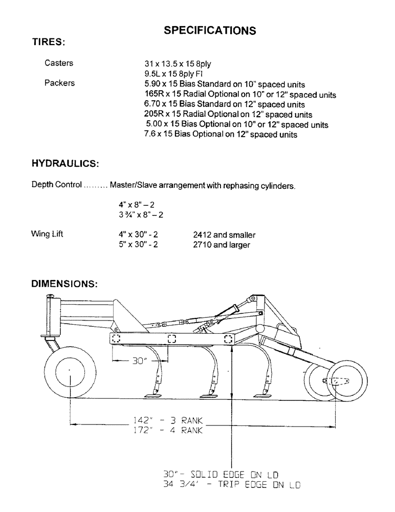 Схема запчастей Case IH CONCORD - (A15) - SPECIFICATIONS 
