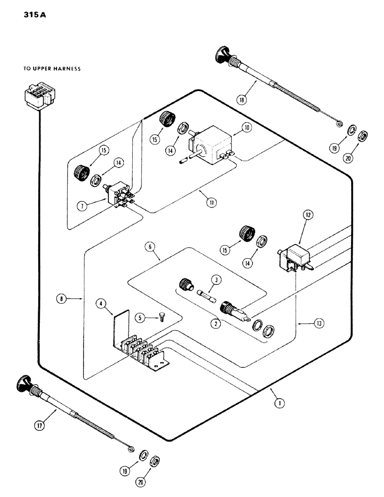 Схема запчастей Case IH 970 - (315A) - CAB, CONTROLS & WIRING, WITH AIR CONDITIONER, HINSON (09) - CHASSIS/ATTACHMENTS