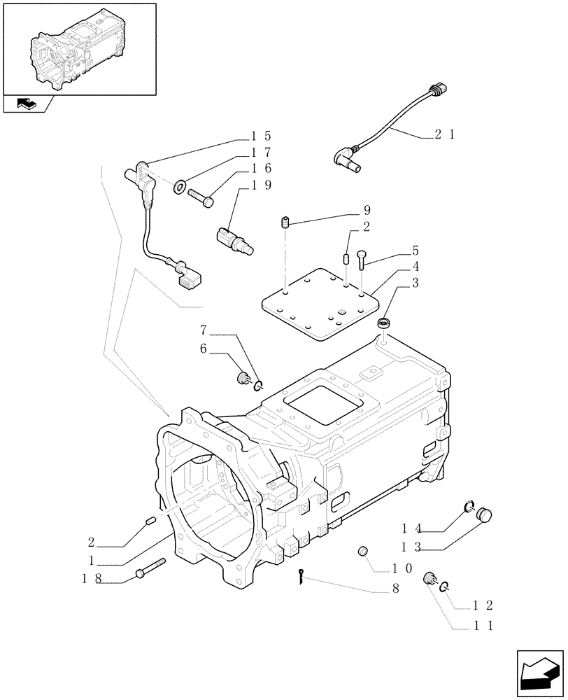 Схема запчастей Case IH PUMA 115 - (1.21.0[01]) - CLUTCH BOX ASSY (03) - TRANSMISSION