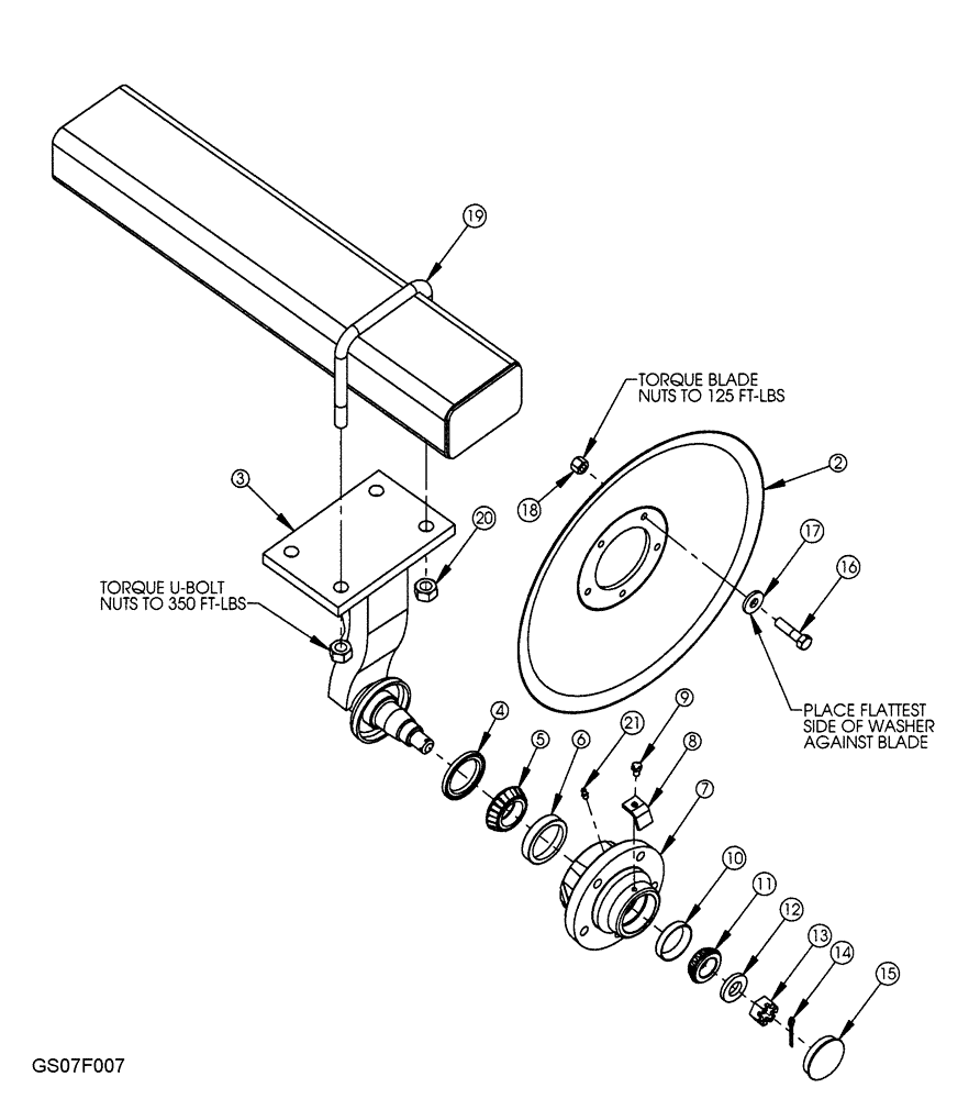 Схема запчастей Case IH 9300 - (75.200.05) - RIGID DISC MOUNT ASSEMBLY (09) - CHASSIS/ATTACHMENTS