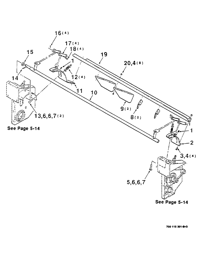 Схема запчастей Case IH 8840 - (5-04) - HAY CONDITIONER ASSEMBLY (CONTINUED) (S.N. CFH0032001 THRU CFH0032226) (58) - ATTACHMENTS/HEADERS