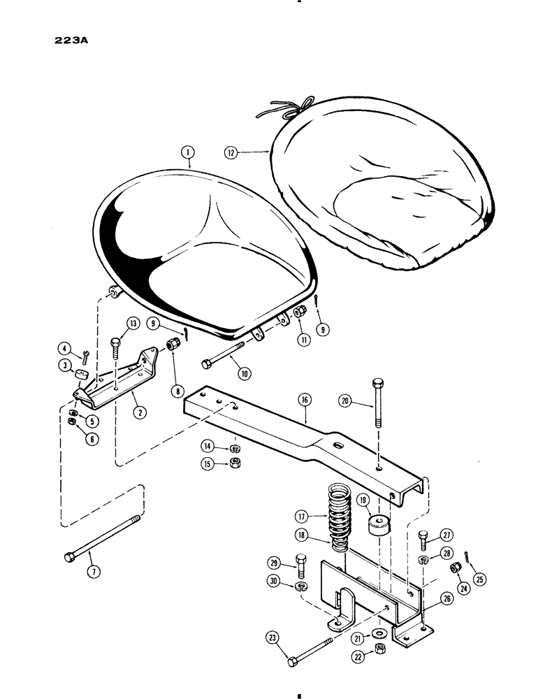 Схема запчастей Case IH 730 SERIES - (223A) - SEAT AND SUPPORT, 730 GROVE (09) - CHASSIS/ATTACHMENTS