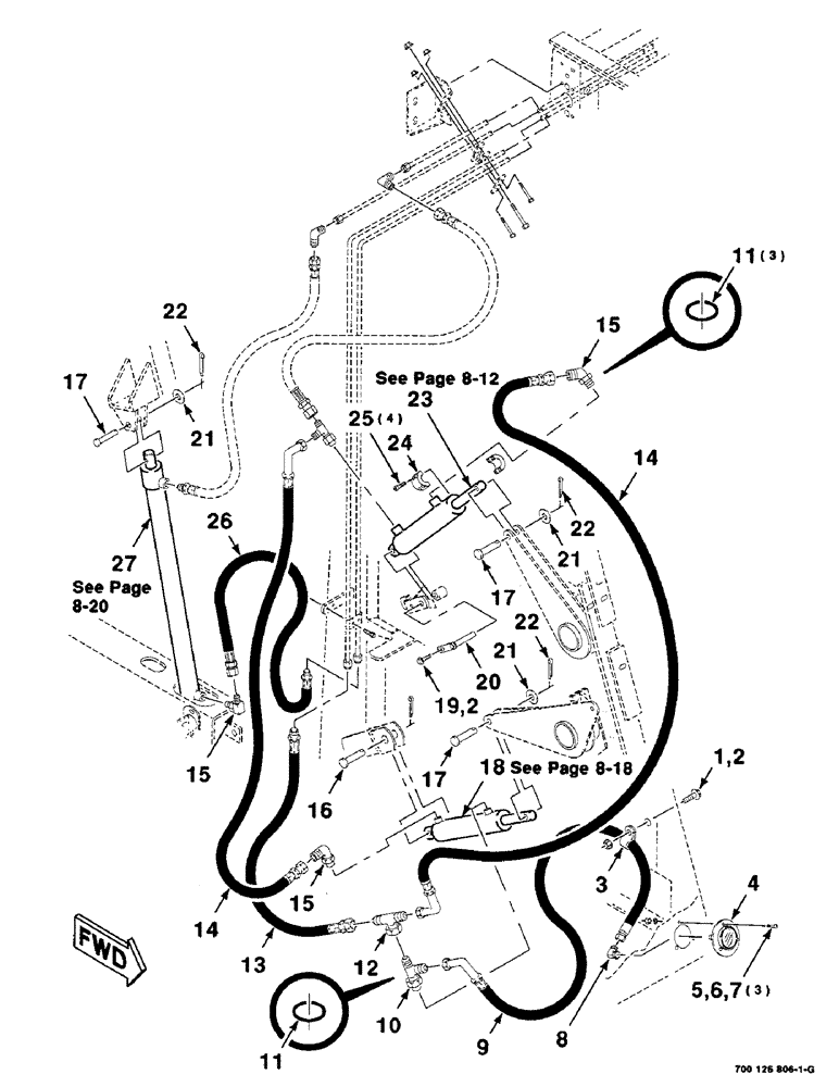 Схема запчастей Case IH 8455T - (8-16) - HYDRAULIC ASSEMBLY, TENSION CONTROL, RIGHT (07) - HYDRAULICS