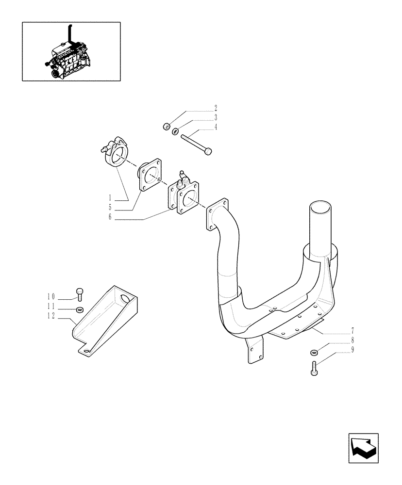 Схема запчастей Case IH MXU115 - (1.15.1/01[02]) - (VAR.154) EXAUST BRAKE - SILENCER AND ASSOCIATED PARTS (02) - ENGINE EQUIPMENT