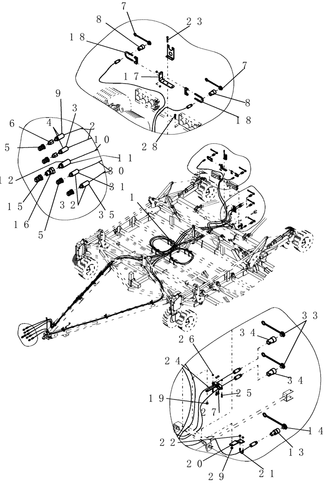 Схема запчастей Case IH ADX3380 - (A.12.A[02]) - TBH HYD LINES ACROSS SD440A (ASN CBJ0004442) A - Distribution Systems