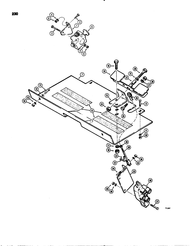 Схема запчастей Case IH 1845 - (230) - AUXILIARY CONTROLS AND VALVE MOUNT, SELECTOR VALVES AND MOUNTING, BASIC AUXILIARY CONTROL (35) - HYDRAULIC SYSTEMS