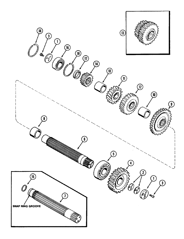 Схема запчастей Case IH 2090 - (6-234) - POWER SHIFT TRANSMISSION, INTERMEDIATE SHAFT (06) - POWER TRAIN