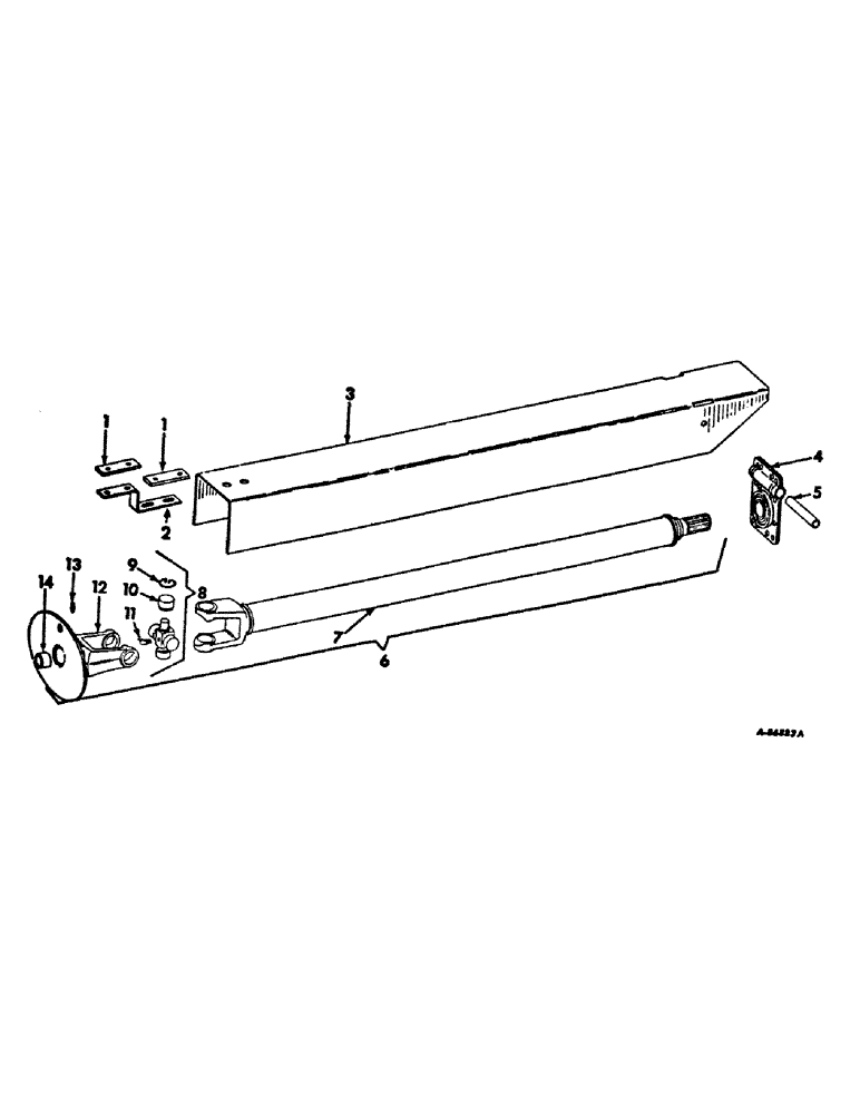 Схема запчастей Case IH 211 - (E-22) - REAR POWER DRIVE AND SHIELD, ROCKWELL, STANDARD, FOR THREE KNUCKLE PTO DRIVE 