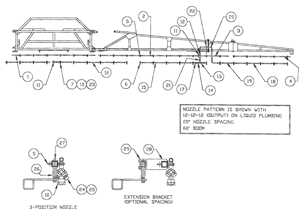 Схема запчастей Case IH PATRIOT II - (09-003) - LIQUID PLUMBING - (60) BOOM Liquid Plumbing