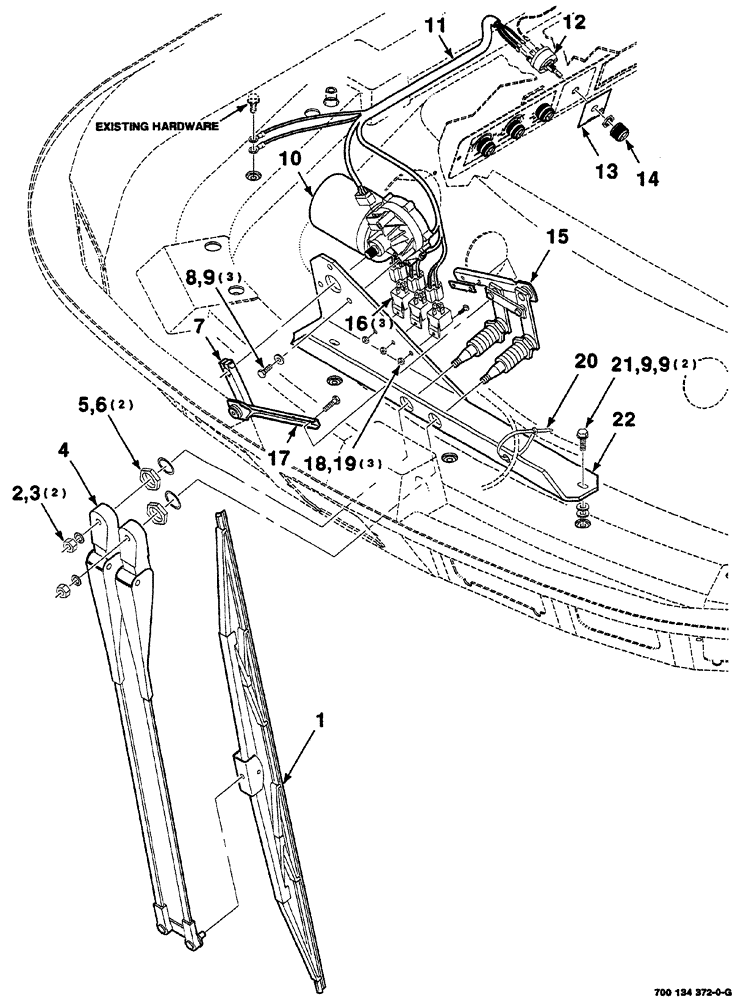 Схема запчастей Case IH 8870 - (07-28) - WINDSHIELD WIPER ASSEMBLIES (55) - ELECTRICAL SYSTEMS