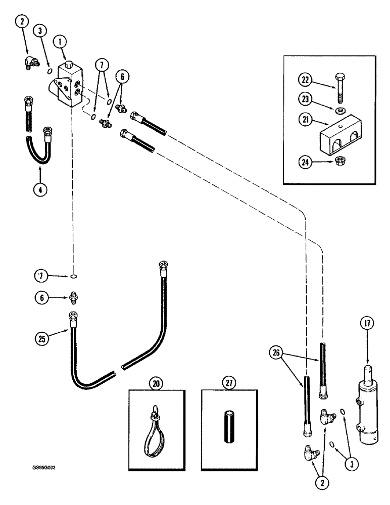 Схема запчастей Case IH 1670 - (8-58) - 1301171C91 FEEDER CLUTCH VALVE SYSTEM, MODULAR CONTROL (07) - HYDRAULICS