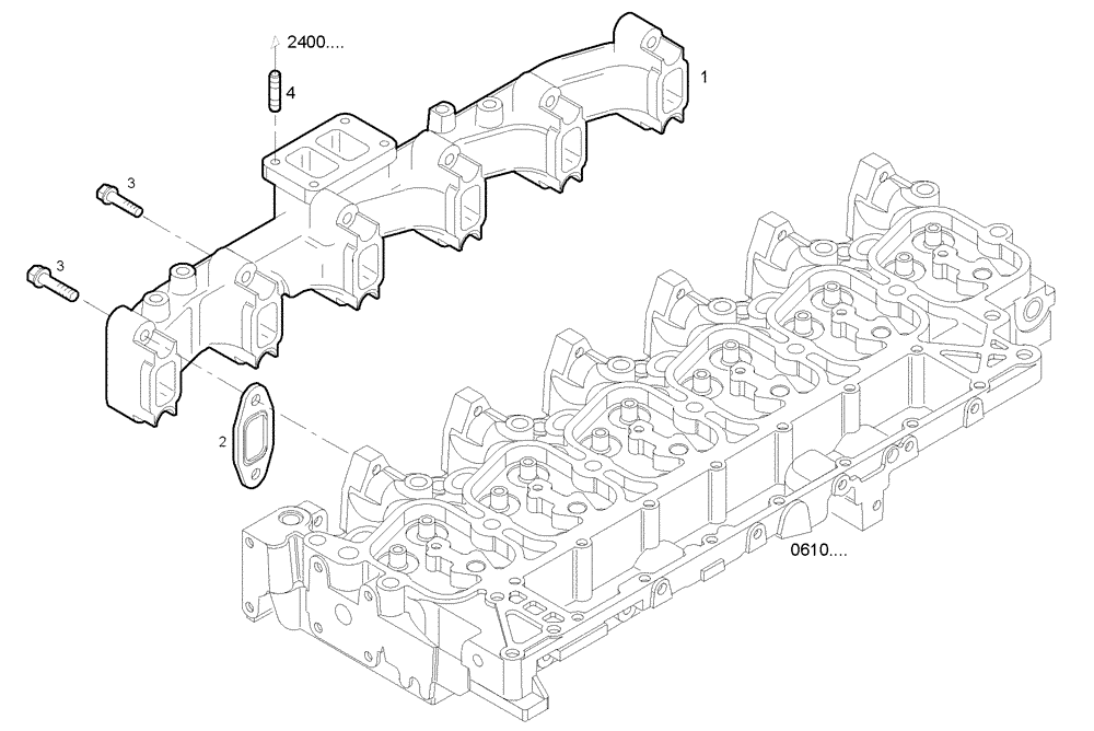 Схема запчастей Case IH F4GE0684C D600 - (0780.029) - EXHAUST MANIFOLD 