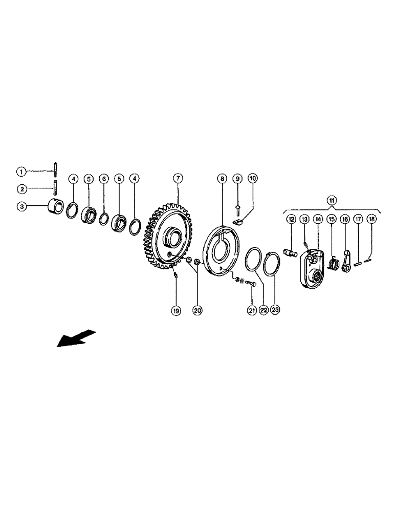 Схема запчастей Case IH 110 - (013) - KNOTTER SHAFT CLUTCH (03) - DRIVES