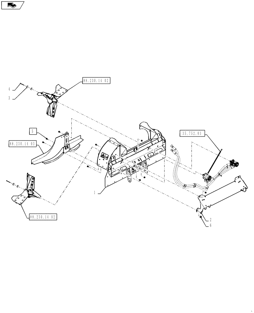 Схема запчастей Case IH 7230 - (88.230.14) - STRAW SPREADER COMPONENTS (88) - ACCESSORIES