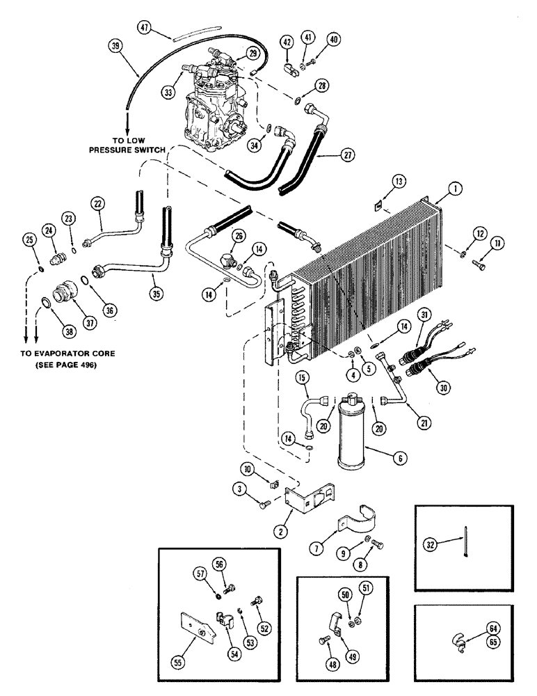 Схема запчастей Case IH 1370 - (516) - AIR CONDITIONER, CONDENSER AND RECEIVER DRYER HOSES AND TUBES (09) - CHASSIS/ATTACHMENTS