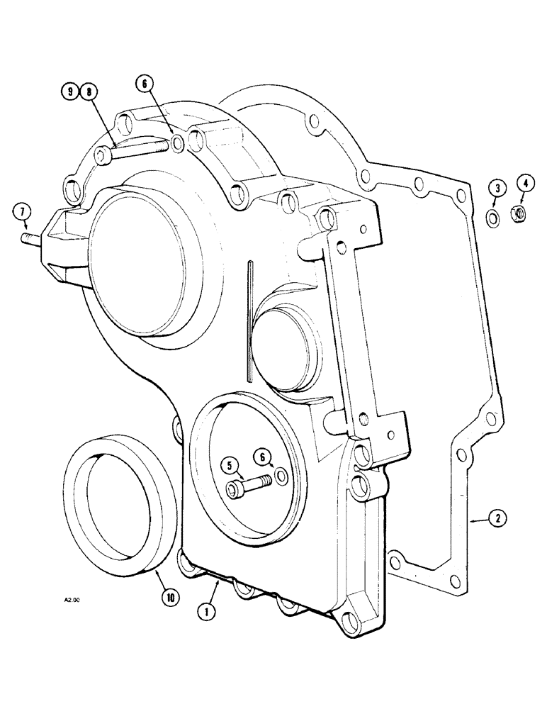 Схема запчастей Case IH 2150 - (2-36) - CYLINDER BLOCK FRONT COVER (02) - ENGINE