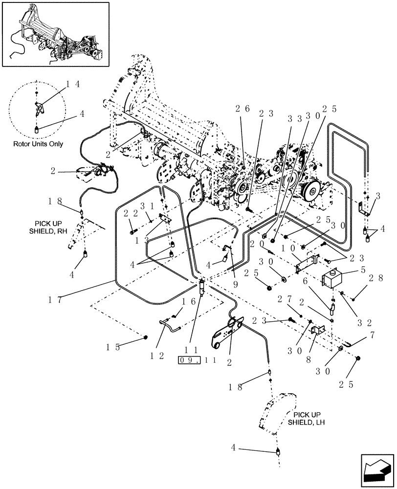 Схема запчастей Case IH RBX452 - (09.10[2]) - LUBRICATION OILER, EUROPE & R.O.W., P.I.N. HBJ039360 & AFTER (09) - LUBRICATION