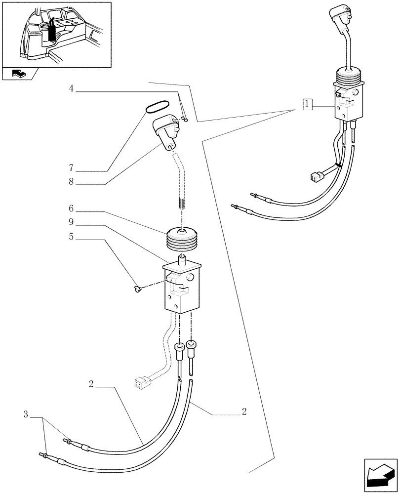 Схема запчастей Case IH FARMALL 105U - (1.96.2/09A) - TWO MMV FOR REAR CONTROL VALVES FOR ISO FRONT LOADER - JOYSTICK - BREAKDOWN (10) - OPERATORS PLATFORM/CAB