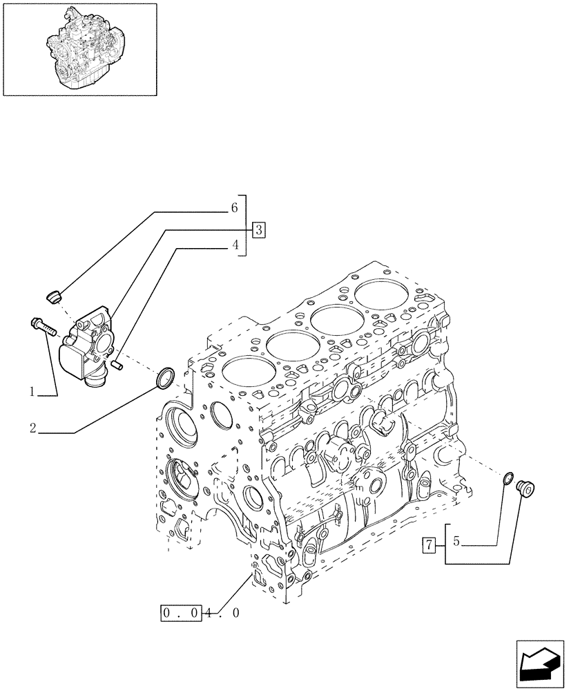 Схема запчастей Case IH F4GE9484A J602 - (0.32.3[01]) - PIPING - ENGINE COOLING SYSTEM (504010574-504038202) 