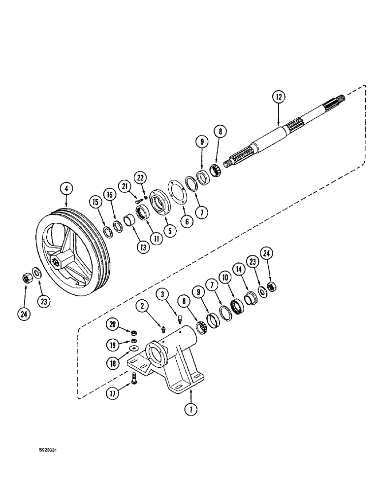 Схема запчастей Case IH 1666 - (9A-16) - JACKSHAFT BEARING BLOCK, FOR USE WITH DISCHARGE BEATER (13) - FEEDER