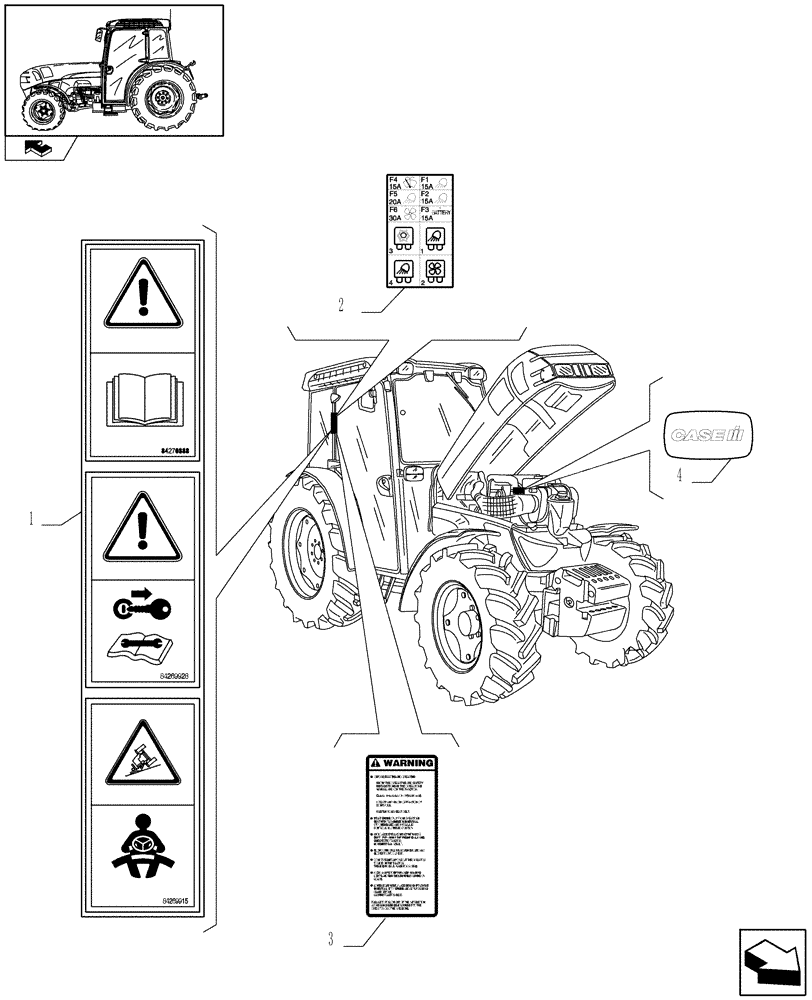 Схема запчастей Case IH FARMALL 95N - (1.98.0[04]) - DECALS - RIGHT SIDE (13) - DECALS