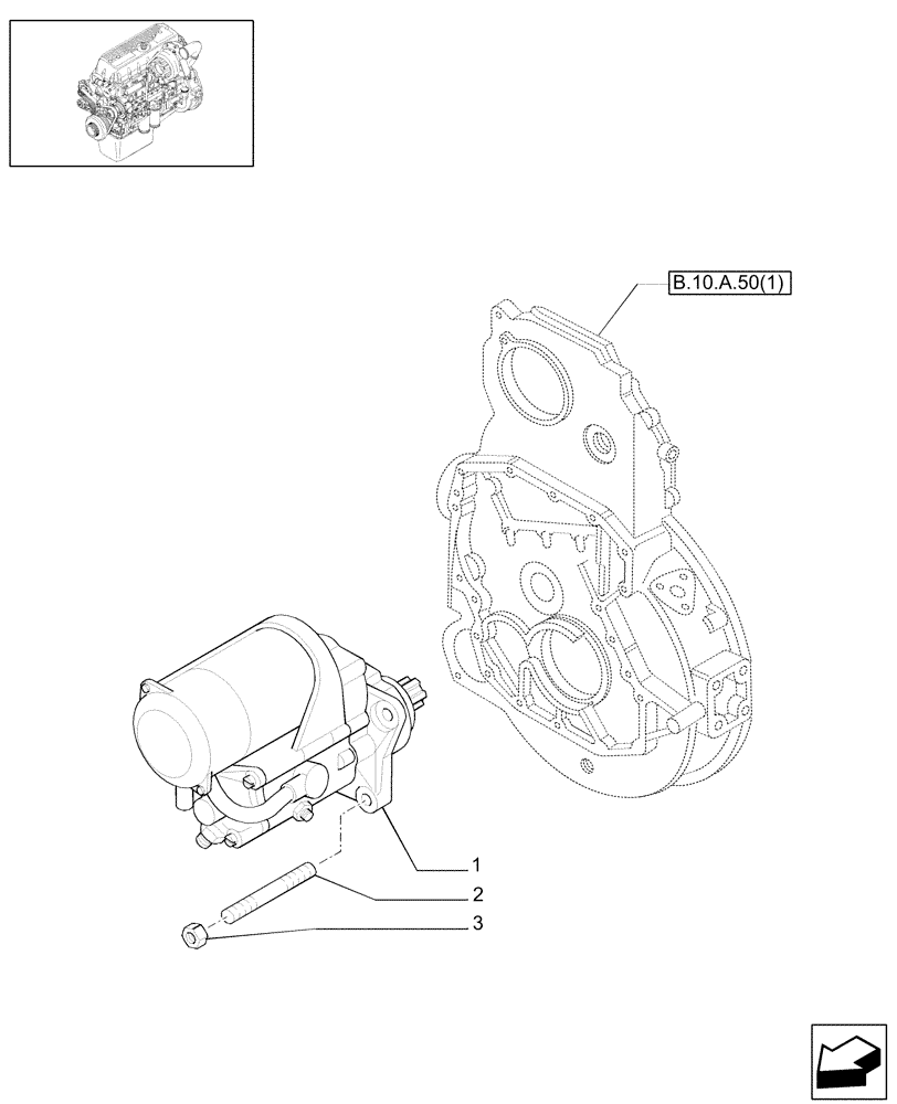 Схема запчастей Case IH AFX8010 - (B.80.A.82[1]) - STARTER MOTOR (99488641) B - Power Production