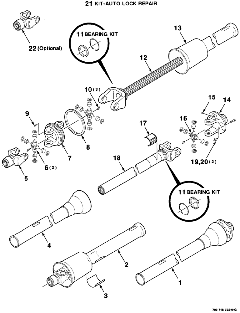 Схема запчастей Case IH RS561 - (02-004) - IMPLEMENT DRIVELINE ASSEMBLY (1000 RPM) Driveline