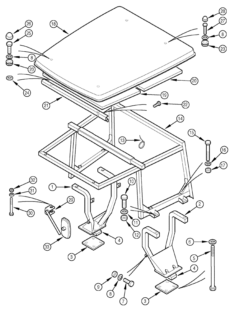 Схема запчастей Case IH C60 - (09-34) - ROLL OVER PROTECTION FRAME, EUROPE ONLY (09) - CHASSIS/ATTACHMENTS