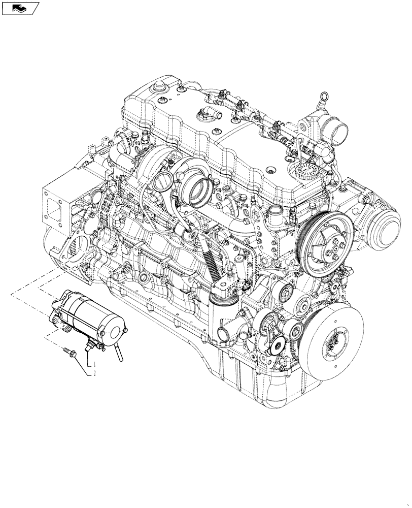 Схема запчастей Case IH 3230 - (55.201.02) - STARTER GROUP (55) - ELECTRICAL SYSTEMS