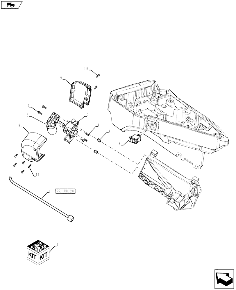 Схема запчастей Case IH QUADTRAC 600 - (88.055.03) - DIA KIT - ELECTRIC ARMREST ADJUSTMENT (88) - ACCESSORIES