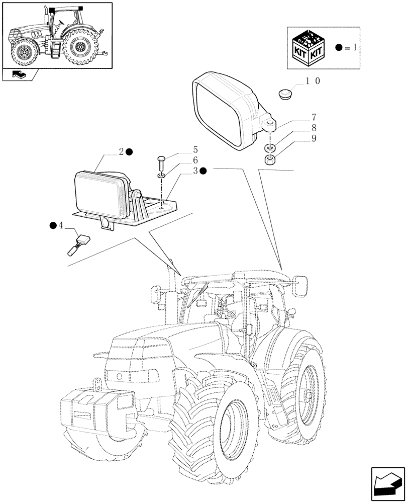 Схема запчастей Case IH PUMA 125 - (1.75.7[01]) - WORKLAMPS (06) - ELECTRICAL SYSTEMS