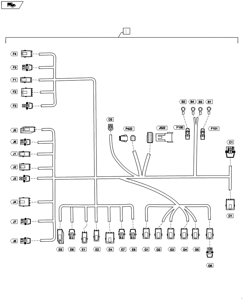 Схема запчастей Case IH 3230 - (55.100.06) - HARNESS, AIM COMMAND, REAR (55) - ELECTRICAL SYSTEMS