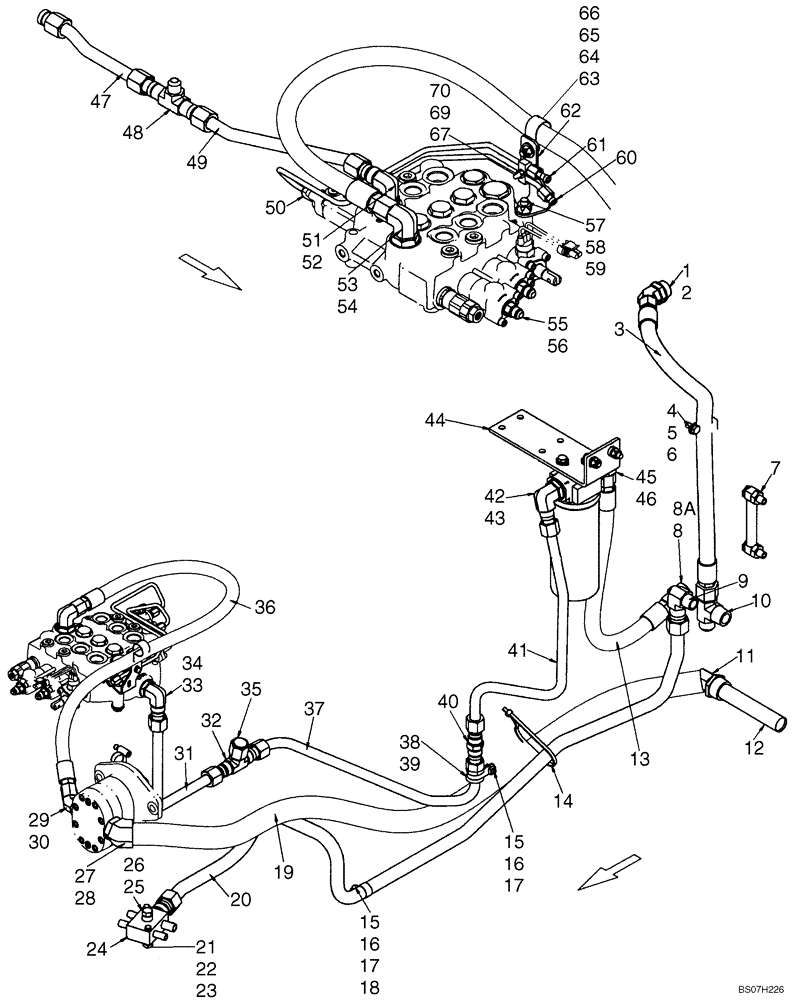 Схема запчастей Case IH 410 - (06-13) - HYDROSTATICS - REAR PLUMBING (PILOT CONTROL) (06) - POWER TRAIN